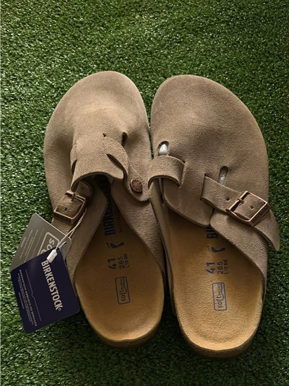 Birkenstock Boston Clog - Taupe Brown Suede Men’s Slip-On
